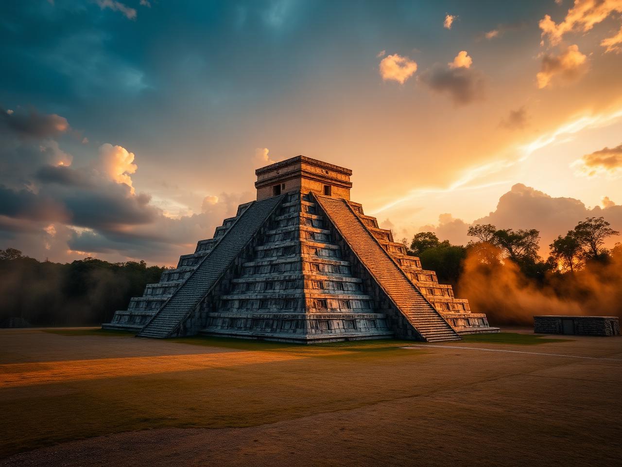 Chichén Itzá při východu slunce