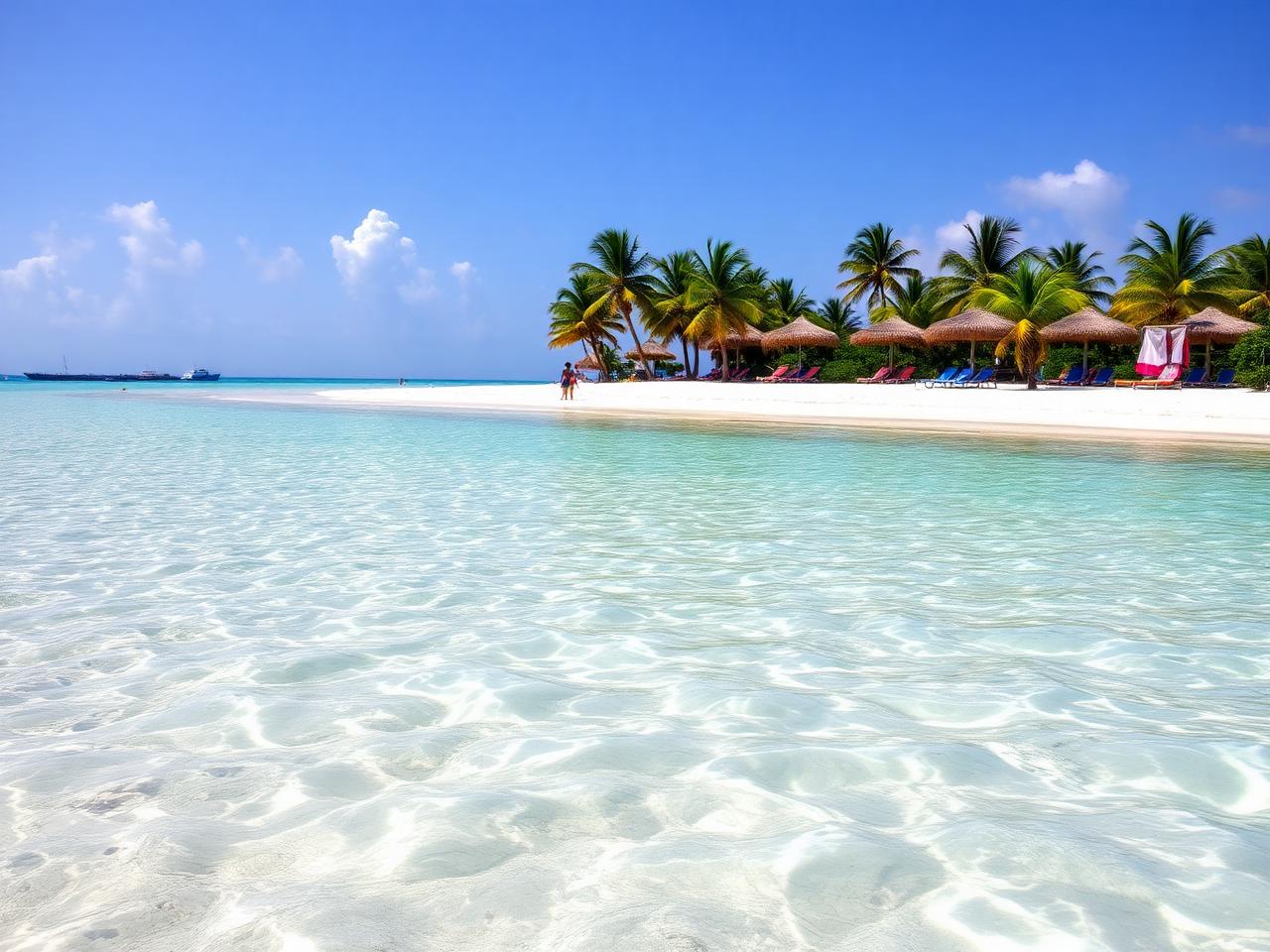 Pláž Playa Norte na Isla Mujeres