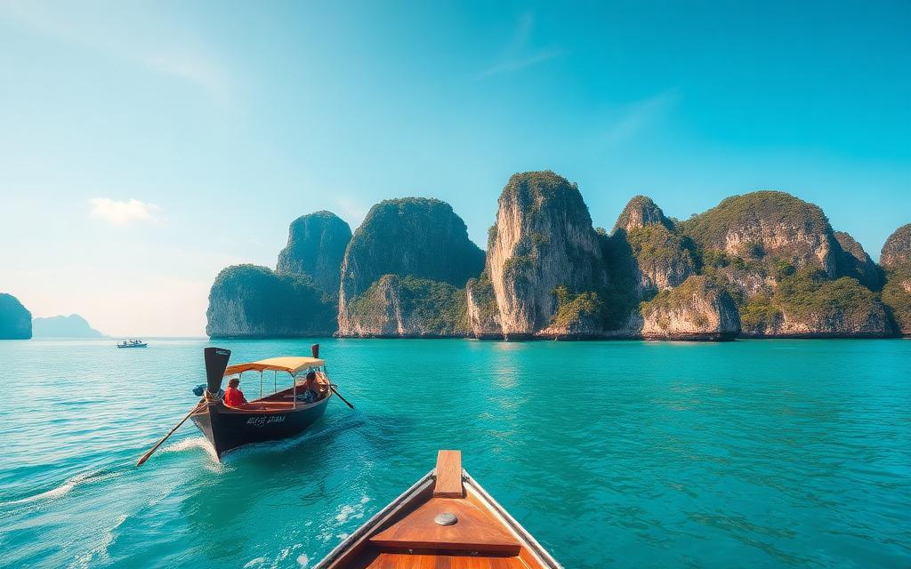 Plavba mezi ostrovy v oblasti Krabi